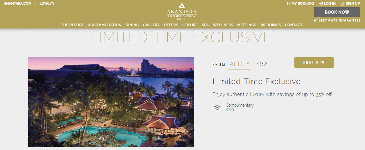 Anantara安納塔拉 酒店預訂優惠券2024, 限時折扣65折, 適用於所有類型房間